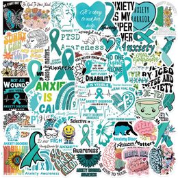 50Pcs Cartoon Anxiety Stickers Non-Random Waterproof Vinyl Sticker Laptop Skateboard Motor Water Bottle Snowboard Notebook Wall Car Decals Kids Gifts