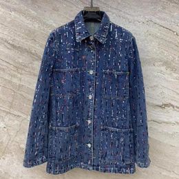 Women's Jackets Fashion High-end Brand Denim Jacket Original Sequin Design Women Luxury Famous High Quality Ladies Cowboy