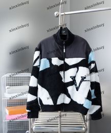 xinxinbuy Men designer Coat Jacket Granular velvet Letter printing long sleeve women white khaki Black blue S-2XL