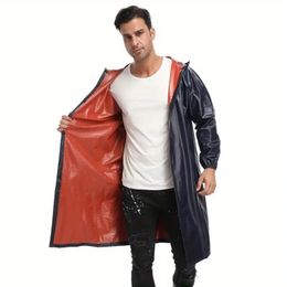 1pc Rainproof Adult One-piece Composite Raincoat For Men And Women, Outdoor Labour Protection Construction Site Poncho, Long Hiking Raincoat