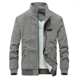 Men's Jackets Men Winter Fleece Windproof Stand Collar Jacket Outdoors Warm Casual Simple Loose Thickened Male Plus Size 5XL