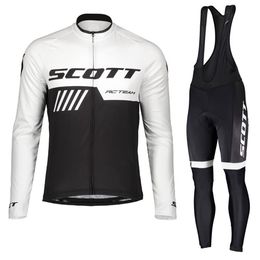 SCOTT Team cycling Jersey bib pants Suit men long sleeve mtb bicycle Outfits road bike clothing High Quality outdoor sportswear Y2281A
