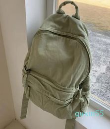 Backpack Simple Solid Women Waterproof Nylon School Bags For Teenager Girls Bookbag Lady Travel Backbag Shoulder Bag Mochila