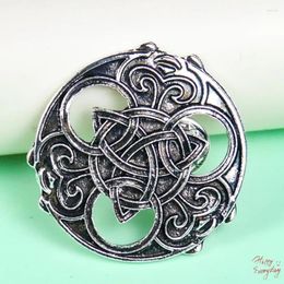 Brooches Viking Jewellery Round Hollow Pin Vintage Celtic Triangle Knot Compass Brooch Cloak Collar Button Badge Men Gift