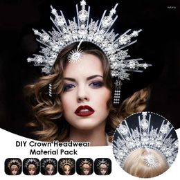 Hair Clips Gothic Lolita Tiara Crown Halloween Decor Sun Goddess Baroque Headpiece Church Mary DIY Material Parts