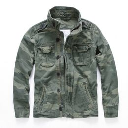 Men's Jackets Casual Wear Mens Oversized Camo Jacket Sportswear Thick Denim Jacket Men Overall Green Military Winter Camouflage Coat Male XXL 230422