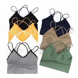 Yoga Outfit Women Sports Bra Sexy Cross Back Straps Gym Fitness Breathable Thin Shoulder Strap Top Underwear Bralette