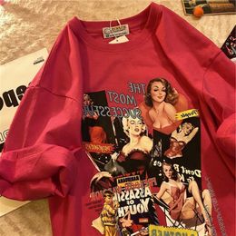 Men's TShirts Man Vintage Oversized Short Sleeve Shirt Women Summer Hip Hop Tshirt Streetwear Lady Clothes Loose Tee Letter Printing Top 230421