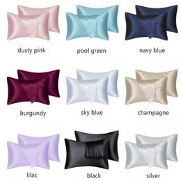 FATAPAESE Silk Satin Pillow Case for Hair Skin Soft Breathable Smooth Both Sided Silky Covers with Envelope Closure King Queen Sta164g
