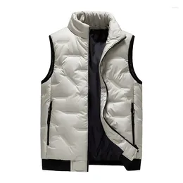 Men's Vests Stand Up Collar Solid Color Casual Vest Jacket Thickened Oversized Waistcoat Warm Outwear For Men