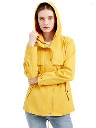 Women's Jackets 2023 For Women Windbreaker Medium Long Hooded Coat Solid Sleeve Waist Wrapped Outdoor Raincoat Thin Clothes