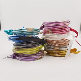 Bangle 5pcs Per Set USA Design Glitter PVC Jelly Sets Golden Bowknot Satin Ribbon