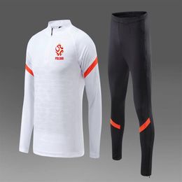 Poland national football team men's football Tracksuits outdoor running training suit Autumn and Winter Kids Soccer Home kits266u