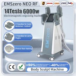 2023 emslim neo Emszero 14 Tesla 6000W Body Slimming Beauty Machine High Strength Fitness Muscle Stimulator With 4 Handle And Cushion