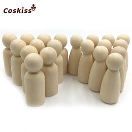 Baby Teethers Toys 100pc/lot boy Peg Dolls 1.35" Solid Hardwood Natural Unfinished Turnings-Ready for Paint or Stain-Waldorf Wooden People 230422