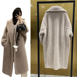 Women's Fur Faux Fur Alpaca Wool Silk Coat Winter Thicken Teddy Coat Women's Coat Teddy Bear Coat Soft One 231121