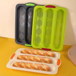 Baking Moulds Baking Mould Practical Vent Hole Design Anti-deformed Soft Silicone Baguette Pan for Household 230421