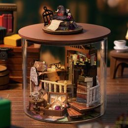 Doll House Accessories DIY Casa Wooden Doll House Miniature Building Kit Magic Dollhouse With Furniture Sakura Villa Toys for Girls Birthday Gifts 230422