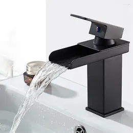 Bathroom Sink Faucets Faucet Waterfall Deck Mounted & Cold Mixer Tap Basin Bathtub Replacement Kitchen Accessories