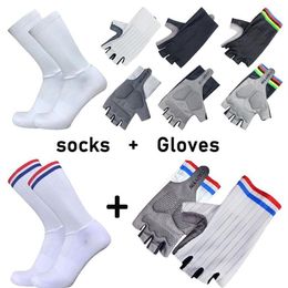 Aero Bike Team Cycling Gloves And Socks Combined Men Women Non-slip Calcetines Ciclismo Guantes255z