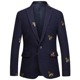 Men's Suits Blazers S-6XL Boutique Fashion Embroidery Men's Casual Business Blazer Male Slim Suit Jacket Navy Blue Wedding Banquet Coat Male 231122
