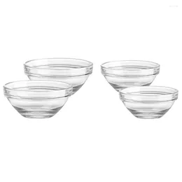 Dinnerware Sets 4pcs Household Dessert Rice Pudding Bowls Jelly Glass