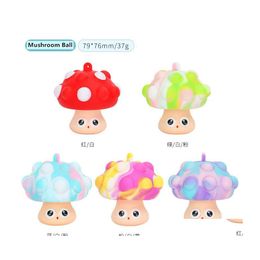 Cell Phone Straps Charms Sensory 3D Sile Pop Fidget Mushroom Ball Decompression Toy For Kids Adts Relief Pressure Anti Finger Bubb Dhqez