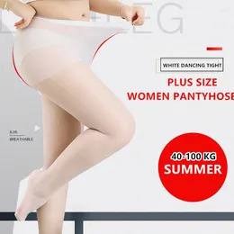 Women Socks 5D Plus Size White Tights Sexy Breathable Transparent Pantyhose Spring Autumn Nylon Stretchy Stockings