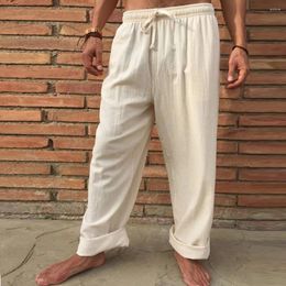 Men's Pants Men Cotton Linen Casual Fashion Summer Breathable Loose Trousers Streetwear Y2k Crop Sweatpants Male Clothing Vestidos