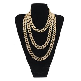 Pendant Necklaces Hip Hop Bling Fashion Chains Jewelry Mens Gold Sier Miami Cuban Link Chain Necklaces Diamond Iced Out Chian Necklace Dhyph