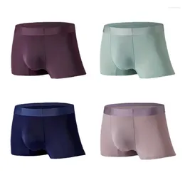 Underpants One Piece Seamless Men's Underwear Summer Ice Silk Sexy Boys Boxer Shorts Four Corners Pants