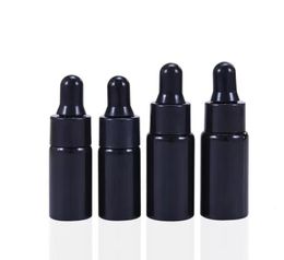 200pcs/lot 3ml 5ml Mini Glass Essential Oil Perfume Bottles Liquid Reagent Eye Dropper Aromatherapy Bottles Black/White