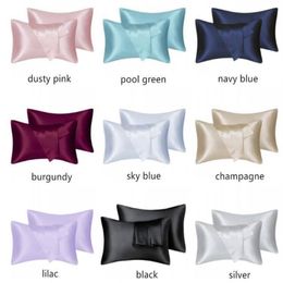 FATAPAESE Silk Satin Pillow Case for Hair Skin Soft Breathable Smooth Both Sided Silky Covers with Envelope Closure King Queen Sta240o