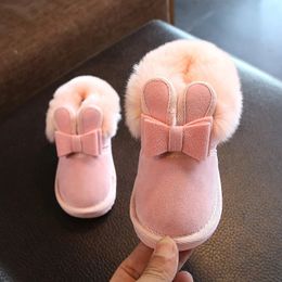 Boots Baby Girl Snow Children Boot Winter Warm Plush Rabbit Princess Shoes Kids Sneaker Lovely Soft 231122