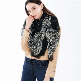 Scarves Autumn And Winter Fashion Soft Thin Cotton Fringed Solid Color Phnom Penh Square Scarf