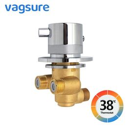 Vagsure One Ways Outlet Temperature Control Mixing Valve Diverter Brass Thermostatic Shower Faucets Tap Room Mixer Screw Bathroom 313T