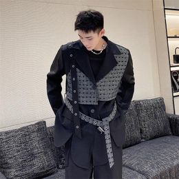 Men's Suits 2023 Suit Coat Spring Utumn Yamamoto Style Niche Design Splicing Color False Two Leisure Loose Large Size