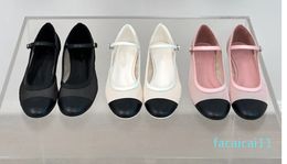 Top Quality Mesh cloth Elegant Shoes for Women Mary Janes Buckle Strap Soft Ballet Flats Silk sheepskin Designer Shoes Spring Autumn