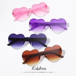 Hair Accessories 2023 Gradient Colors Heart Shape Five-stars Geometry Party Women Sunglasses Girls Vintage UV400 Rimless Female Sun Glasses