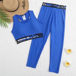 Bikini 2023 early spring new D03-D-Gs women's fashion sexy split yoga clothing royal blue