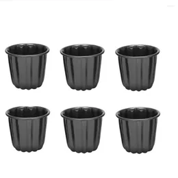 Baking Tools Canele Mold Cannele Muffin Cup 6Pcs Non-Stick Mould Gray-Black Canneles