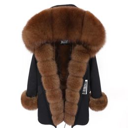 Women's Fur & Faux Winter Coat Ladies Real Collar Long Loose Detachable 2023Women's Women'sWomen's
