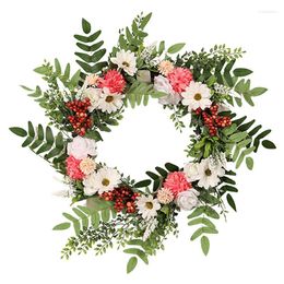 Decorative Flowers Spring Artificial Flower Wreath Home Decoration Country Style Green