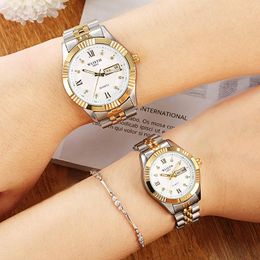 Wristwatches Couple Watches For Lovers Top Sport Waterproof Elegant Women's Watch Men Amante Date Week Reloj HombreWristwatches Wristwat