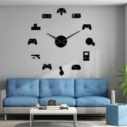 Game Controller Video DIY Giant Wall Clock Game Joysticks Stickers Gamer Wall Art Video Gaming Signs Boy Bedroom Game Room Decor Y2720