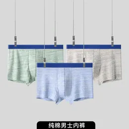 Underpants Men's Underwear Pure Cotton Comfortable Double Layer Crotch Boxer Shorts Light Colour Medium Waist Large Size