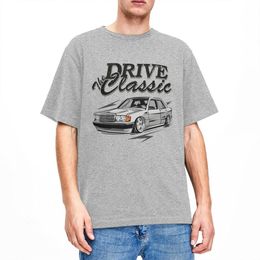 Men's T-Shirts Awesome W201 Drive The Classic Car T-Shirts for Men Women Crew Neck Cotton 190E Vintage Car Short Sleeve Tees 6XL Tops 230421