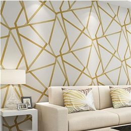 Metallic Triangle Geometric Modern Design Wall Paper Home Decor Wallpaper For Walls Roll Bedroom Living Room Hallway Wall Cover2249
