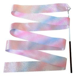 Dance Ribbon Sparkling Star Gym Ribbon Dance Ribbon Rhythm Artistic Gymnastics Ballet Streaming Twist Bar Rainbow Stick Training Children's Toys