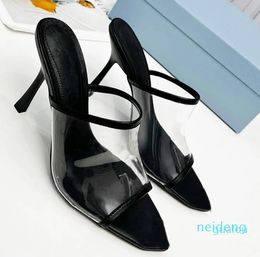 Fashion-Dress Shoes Transparent Pumps Women Open-toe Pointed-toe Heels Solid Color Summer Breathable Sandals ShoesDress